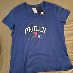 Fanatics Blue Fitted Phillies Short Sleeve Tee